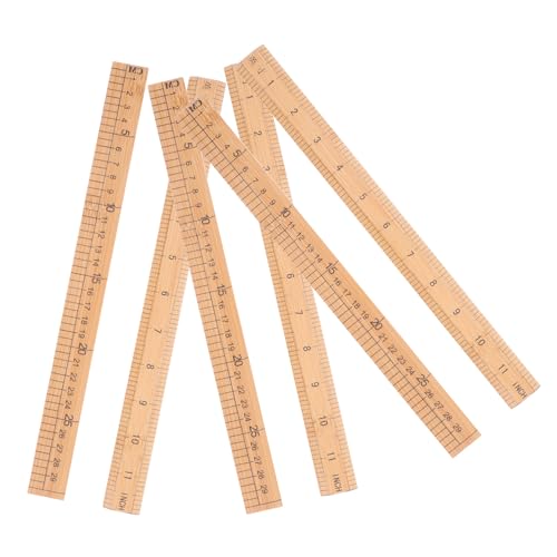 SEWACC 6 Stück Bambusmaßstab Doppelseitig mit Schrägkante Vielseitiger Nählineal Führer für Schneiderei Basteln Büro Schule Leicht und Präzise für Handwerk und Unterricht von SEWACC