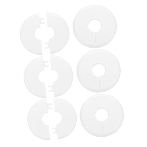 SEWACC 6 Stück Kabel Lochabdeckungen Wandlochabdeckungen Toilettenrohrabdeckungen Kanalrohrabdeckungen Abdeckrosetten Rohrflanschabdeckungen Runde Sanitärabdeckungen Ppr Weiß von SEWACC