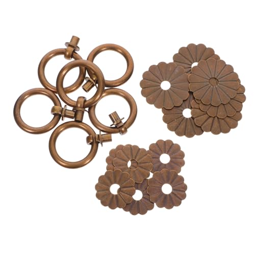SEWACC 6 Stück Retro Messing Ringgriffe Antike Schrankgriffe Vintage Möbelknöpfe für Kommode Kleiderschrank von SEWACC