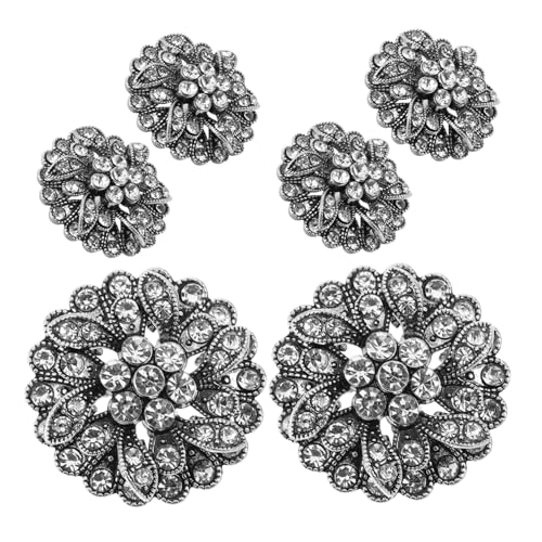 SEWACC 6 Stück Retro Metallknöpfe Strassbesatz Blumenverzierungen Zum Nähen Basteln Kleidungsdekoration Flache Rückseite Blumen Strass Charms Blumenknöpfe Zinklegierung Silber SEWACC 6 Stück Retro Metallknöpfe Strassbesatz Blumenverzierungen Zum Nähen Basteln Kleidungsdekoration Flache Rückseite Blumen Strass Charms Blumenknöpfe Zinklegierung Silber von SEWACC