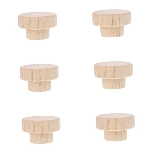 SEWACC 6 Stück Runde Möbelgriffe Gummibaum Holz Robuste Schrankknöpfe Moderne Kabinettgriffe für Schränke Langlebige Möbelbeschläge für Wohn und Schlafzimmer von SEWACC