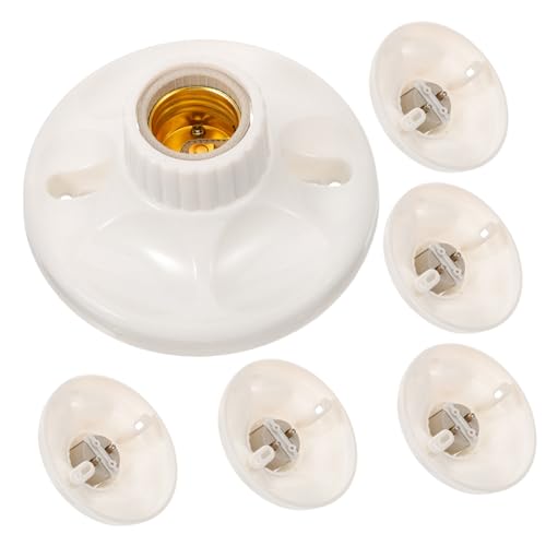 SEWACC 6 Stück Schraubfassung Keramik Lampenfassung Hängende Lampenhalterung Hitzebeständig Vielseitig für Wohn Bürobeleuchtung Geeignet von SEWACC