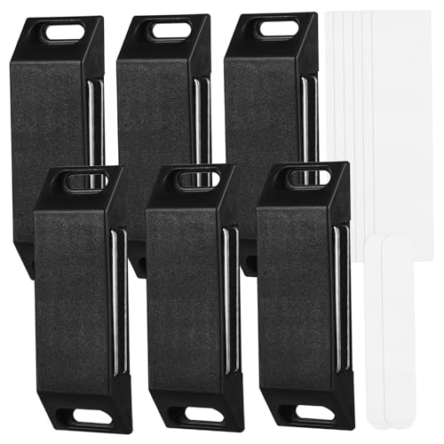 SEWACC 6 Stück Teiliges Abs Magnetischer Schranktürverschluss Selbstklebend ohne Bohren Starker Magnetschnäpper für Küchenschrank Kleiderschrank Robuste Türsicherung in Schwarz von SEWACC