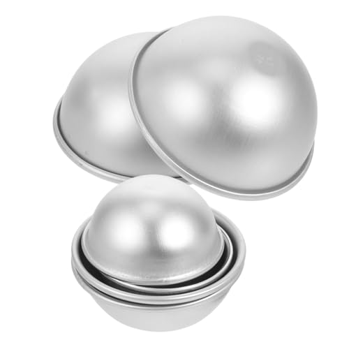 SEWACC 6 Stück Teiliges Aluminiumlegierung Badebombenformen Stabile DIY Handgemachte Seifenformen Vielseitige Kugel Backform für Hausgemachte Badekugeln und Badezusatz Herstellung von SEWACC