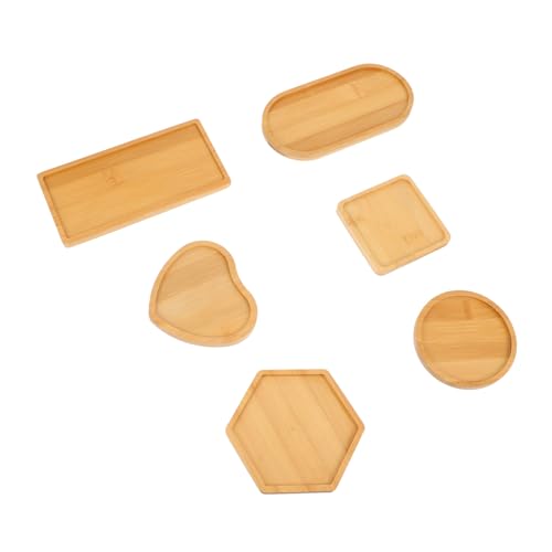 SEWACC 6 Stück Teiliges DIY Mosaik Holztablett Originelles Bastel tablett mit Glänzender Oberfläche Verschiedene Formen für Individuelle Dekoration und Geschenkideen von SEWACC