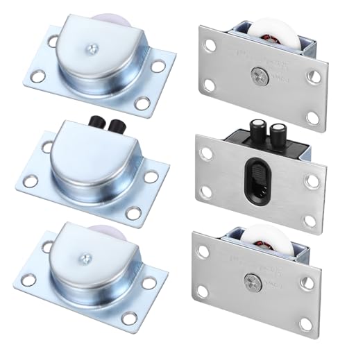 SEWACC 6 Stück Teiliges Edelstahl Schiebetür Geräuschlosen Nylon laufrollen und Verstellbaren Oberrollen Geeignet für Schrank Kleiderschrank Fenstertüren Einfache Montage Reibungsloser von SEWACC