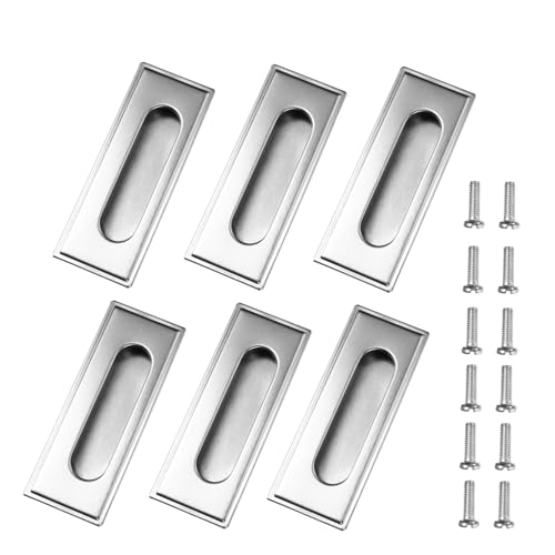 SEWACC 6 Stück Teiliges Eingebettete Edelstahl Schrankgriff für Kleiderschrank Möbelgriff Modern Langlebig Installieren von SEWACC