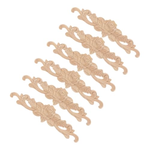 SEWACC 6 Stück Teiliges Geschnitzte Applikationen Dekorationsaufkleber Unbeschichtet für Möbel Tür Schrank Bett Vielseitig Einsetzbar Elegantes Design Diy Geeignet von SEWACC