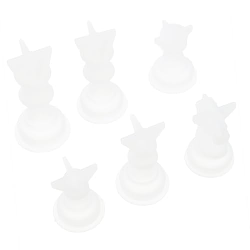 SEWACC 6 Stück Teiliges Schachfiguren Silikonform Klare Flexible Gießform für DIY Epoxidharz Handgemachte Kreative Bastelvorlagen Glatte Oberfläche Einfach zu Entformen und Reinigen von SEWACC