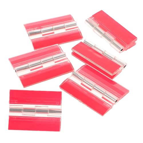 SEWACC 6 Stück Teiliges Selbstklebendes Acrylscharnier Transparente Geräuscharme Scharniere mit Edelstahlachse Robuste Kunststoffscharniere für Schranktüren Schmuck Glasboxen Einfache von SEWACC