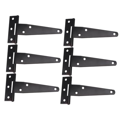 SEWACC 6 Stück Teiliges T förmige Torband Scharniere aus Verzinktem Eisen Rostfrei Schwere Türscharniere mit Schraubenlöchern Stabile Befestigung Schwarz für Gartentor und Holztür SEWACC 6 Stück Teiliges T förmige Torband Scharniere aus Verzinktem Eisen Rostfrei Schwere Türscharniere mit Schraubenlöchern Stabile Befestigung Schwarz für Gartentor und Holztür von SEWACC