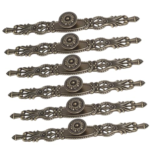 SEWACC 6 Stück Teiliges Vintage Möbelgriffe Retro Schubladengriffe Antikbronze Langer Griff Ergonomisch für Schränke Kommoden Kleiderschränke mit Zeitlosem Design von SEWACC