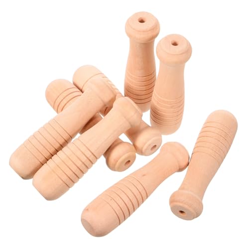 SEWACC 8 Stück Ersatz Für Kochtopfgriffe Ersatzgriffe Küchenzubehör Rechenstiel Ersetzen Milchspotgriff Handwerkzeuggriff Wok-pfannengriffe Topfhaltergriff Pfannengriff Rühren Beige Holz von SEWACC
