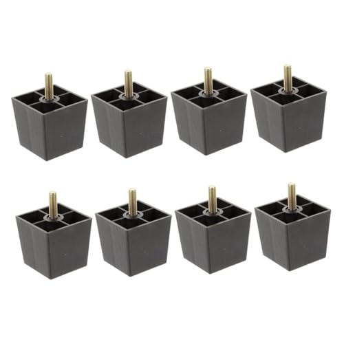 SEWACC 8 Stück Möbelbeine Quadratisch Verstellbar Stabile Metallfüße für Sofa Tisch Stuhl Bett Modernes Design Ersatzfüße für Möbel DIY Erhöhung von SEWACC