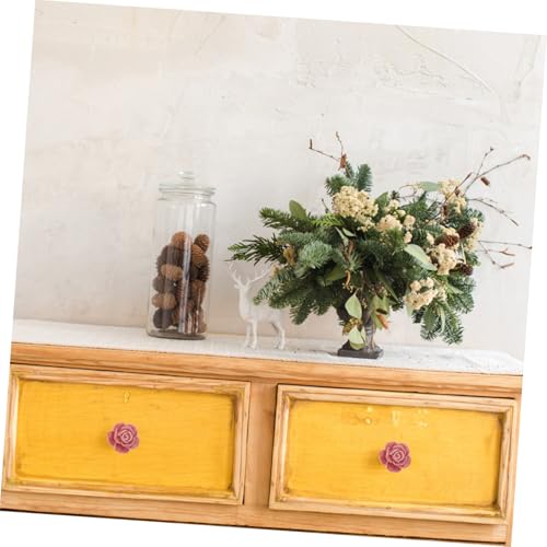 SEWACC 8 Stück Teiliges Rosa Vintage Keramik Möbelknöpfe mit Rosenmotiv Langlebige Schrank und Schubladengriffe aus Robustem Porzellan Dekorative Türgriffe für Kommode und Küchenschrank von SEWACC