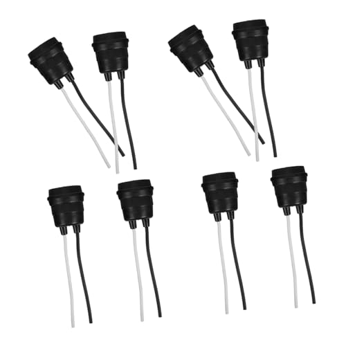 SEWACC 8 Stück Teiliges Schraub-fassung Flexible Schwarze Lampenfassung mit Kabel Wetterbeständig Passend für Garten Bad Küche Sichere Beleuchtung in Feuchten Bereichen von SEWACC