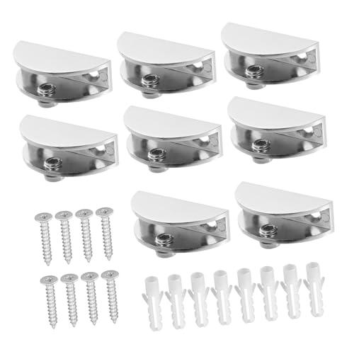 SEWACC 8 Stück Teiliges Verstellbares Glasklemmen Zinklegierung für Glas Stabile Spiegelhalterung ohne Bohren Einsetzbar für Glasregale in Bad und Küche SEWACC 8 Stück Teiliges Verstellbares Glasklemmen Zinklegierung für Glas Stabile Spiegelhalterung ohne Bohren Einsetzbar für Glasregale in Bad und Küche von SEWACC