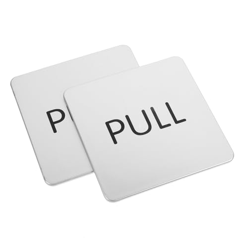 SEWACC Acryl Türschilder Teilig Silber Pull Push Schilder für Glas Türen Langlebig Wetterfest für Hotel Restaurant Geschäft Hinweis von SEWACC