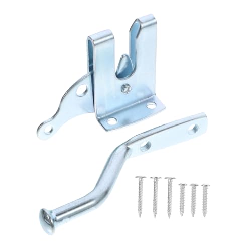 SEWACC Automatischer Selbstverriegelnder Türriegel aus Galvanisiertem Carbonstahl mit Schrauben Robustes Gartentorverschluss für Zaun Garten Weide und Bauernhof Silberfarben Einfach zu von SEWACC