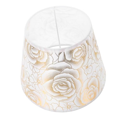 SEWACC Blumenmuster Lampenschirm PVC für Tischlampen Silberne Rosenlampe Moderner Lampenschirm für Stehlampe und Hängelampe Elegantes Design für Wohnräume von SEWACC