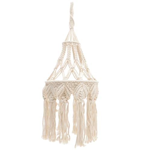 SEWACC Boho Makramee Lampenschirm Handgewebt Leichter Deckenlampenschirm Dekorative Hängeleuchte für Wohnzimmer Schlafzimmer Babyzimmer Eleganter Natürlicher Bohemia Stil Einfache SEWACC Boho Makramee Lampenschirm Handgewebt Leichter Deckenlampenschirm Dekorative Hängeleuchte für Wohnzimmer Schlafzimmer Babyzimmer Eleganter Natürlicher Bohemia Stil Einfache von SEWACC
