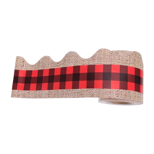 SEWACC Buffalo Plaid Bulletin Board Border Klassisches Rot-schwarz Kariertes Design Flexible Lichtechte Dekorfolie für Schul Büro-pinnwände Einfache Anbringung Langlebig SEWACC Buffalo Plaid Bulletin Board Border Klassisches Rot-schwarz Kariertes Design Flexible Lichtechte Dekorfolie für Schul Büro-pinnwände Einfache Anbringung Langlebig von SEWACC