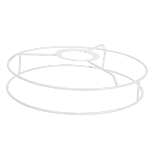 SEWACC DIY Lampenschirmrahmen aus Eisen Runder Lampenschirm ring für Deckenleuchte Stabile Metallfassung Geeignet für Stehlampe Pendelleuchte und Tischleuchte Weiß von SEWACC