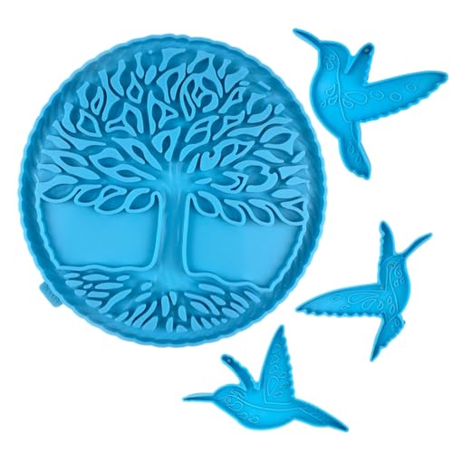 SEWACC DIY Silikonform Baum und Flexible Gießform für Handwerkskunst Langlebige Wiederverwendbare Resin Gussform für Wandanhänger und Dekoration Einfach zu Entformen und Reinigen von SEWACC