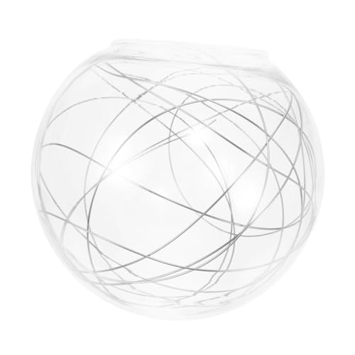 SEWACC Dekorativer Lampenschirm Klarem mit Silbernem Aluminiumdraht Durchmesser Transparenter Kugellampenschirm für Pendelleuchte Langlebiger Moderner Molekül Lampenschirm von SEWACC