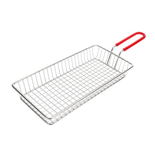 SEWACC Stahl Quadratischen Braten Korb Huhn Frittierkorb Korb Friteuse Sieb Lebensmittel Braten Werkzeug Gleichmäßige Wärmeverteilung Griff Pommes Zwiebelringe Snacks Küchengerät SEWACC Stahl Quadratischen Braten Korb Huhn Frittierkorb Korb Friteuse Sieb Lebensmittel Braten Werkzeug Gleichmäßige Wärmeverteilung Griff Pommes Zwiebelringe Snacks Küchengerät von SEWACC