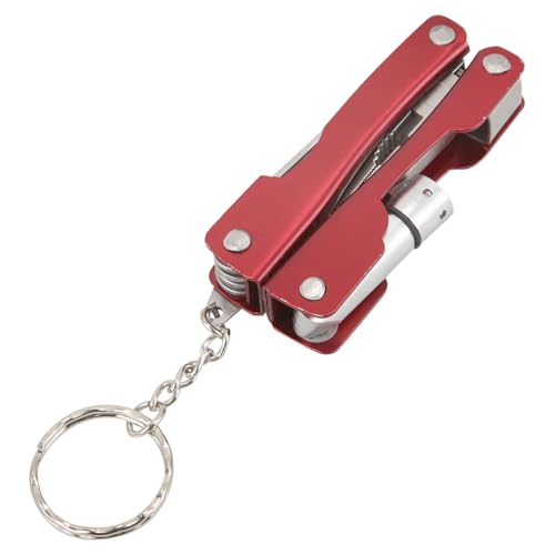 SEWACC Edelstahl Mini Multifunktionszange mit Integriertem Taschenlampe Faltbar Vielseitiges Outdoor Notfallwerkzeug für Camping Auto Reparaturen Kompakt und Tragbar von SEWACC