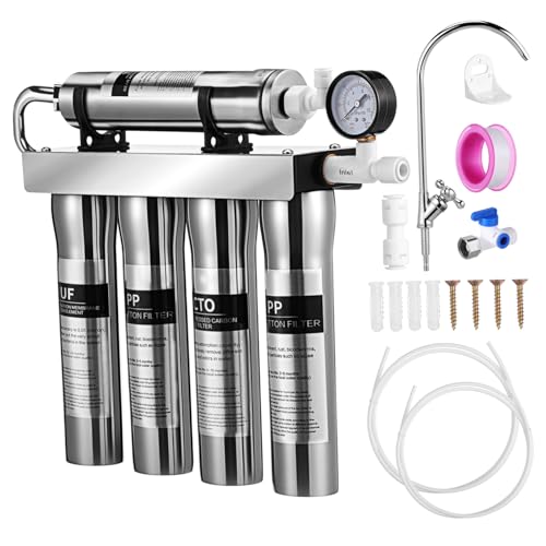 SEWACC Edelstahl Wasserfiltersystem für Trinkwasser mit Fünfstufiger Ultrafiltration Vielseitig als Wand oder Untertischgerät Installierbar Langlebig für Reines Sicheres Leitungswasser von SEWACC