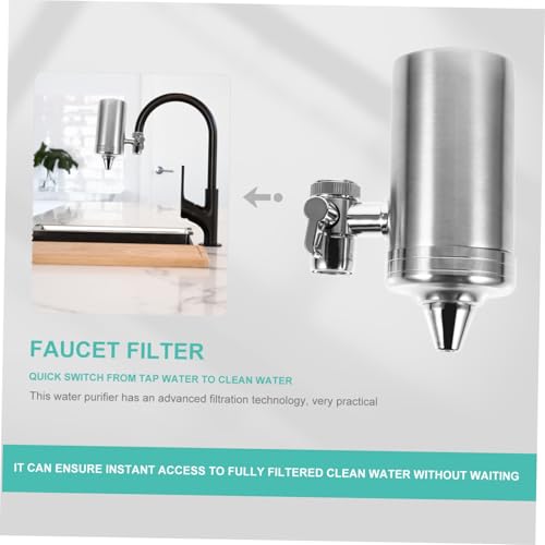 SEWACC Edelstahl Wasserhahn Filter Silber Wasserklarer Wasserreiniger Einfach zu Montieren und Langlebig Küchen Wasserhahn Wasserfilter für Gesunden Trinkgenuss Zuhause von SEWACC