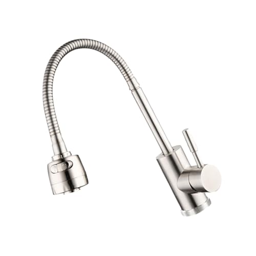 SEWACC Edelstahl Wasserhahn Küchenarmatur Drehbar für Bad und Küche mit Kalt Warmwasserfunktion Langlebiger Mischbatterie Einfache Montage Moderner Glänzender Waschtisch Wasserhahn von SEWACC