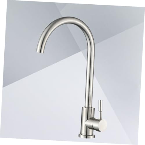 SEWACC Einhebelmischer Küchenarmatur aus Gebürstetem Edelstahl Schwenkbarer Hoher Auslauf Langlebig Korrosionsbeständig Einfache Montage Keramikventil Tropffrei für Spültisch und von SEWACC