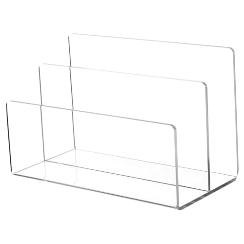 SEWACC Fächer Acryl Dateiablage Schreibtisch Organizer Transparent Stabil Leicht Desktop Organizer Für Bürobedarf Dokumentenablage Briefe Bücher von SEWACC