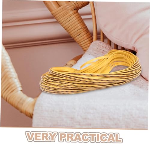 SEWACC Flaches Synthetisches PE Rattanband Natürliches Flechtmaterial für Gartenmöbel Reparatur DIY Handwerk Pflegeleichtes Kunststoffgeflecht für Stuhl Sofa Korb und Aufbewahrung von SEWACC