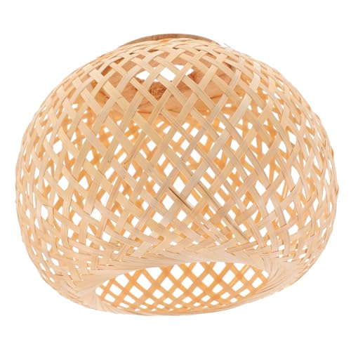 SEWACC Geflochtener Lampenschirm Vintage Deckenleuchte Lampenschirm für Schlafzimmer Hotel Kronleuchter Naturmaterial Warmes Licht Langlebig von SEWACC