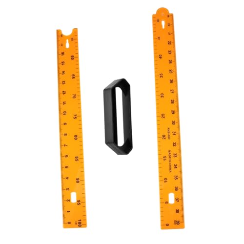 SEWACC Gelber Teilig Kunststoff Maßstab Sektionaler Lineal Mathematik Lehrmittel mit Griff Beidseitig Klare Langlebiges Messwerkzeug für Schule und Unterricht von SEWACC