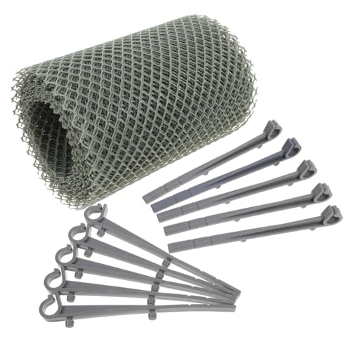 SEWACC Gitterrollenschutz Dachrinne Hexagon Mesh Laubschutz mit Haken Vielseitiger Laubfilter für Dachrinnensysteme Einfache Installation Zuschneidbar Wetterbeständig von SEWACC