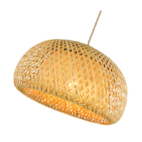 SEWACC Hängelampe mit Rattan Lampenschirm Vintage Pendelleuchte für Wohnzimmer Schlafzimmer Hotel und Restaurant Leicht Handgewebt Warmes Licht Ohne SEWACC Hängelampe mit Rattan Lampenschirm Vintage Pendelleuchte für Wohnzimmer Schlafzimmer Hotel und Restaurant Leicht Handgewebt Warmes Licht Ohne von SEWACC