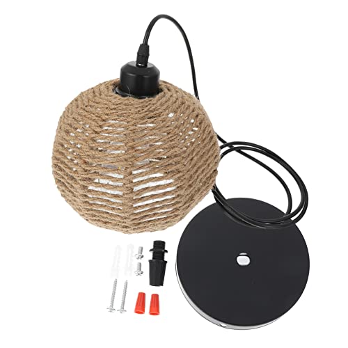 SEWACC Hanfseil Lampenschirm Hängend Gewebter Boho Lampenschirm mit Diffusor Natürliche Lichtabdeckung für Innenräume Einfache Installation Stilvolle Wohn und Restaurantdeko Kleiner von SEWACC