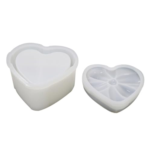 SEWACC Herzförmige Epoxidharz Gießform mit Deckel Silikonform für DIY Schmuckbox Reißfest Langlebig Waschbar für Bunte Dekorationen Kompakt und Tragbar Geschenkmotiv SEWACC Herzförmige Epoxidharz Gießform mit Deckel Silikonform für DIY Schmuckbox Reißfest Langlebig Waschbar für Bunte Dekorationen Kompakt und Tragbar Geschenkmotiv von SEWACC