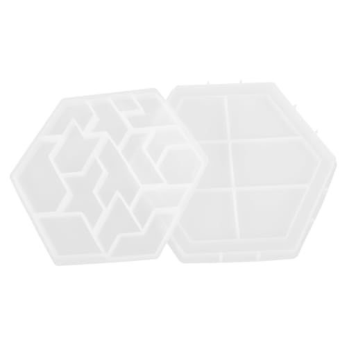 SEWACC Hexagon Tangram Silikonform für DIY Epoxidharz Gießen Originelles Sechseckiges Puzzle Gießform für Schmuck Dekoration Handwerk und Familienbasteln Vielseitig Verwendbar von SEWACC
