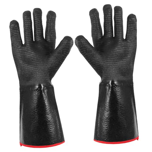 SEWACC Hitzebeständige Neoprenhandschuhe Feuerfeste Schnittfeste Arbeitshandschuhe mit Rutschfester Oberfläche Hitzebeständig für Grill Ofen und Industrieeinsatz von SEWACC