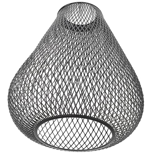 SEWACC Hohlgefertigter Pendelleuchten Lampenschirm Tropfenform Schwarz Lichtschutz Fassung Schutz für Hängelampe Esszimmer Wohnzimmer von SEWACC