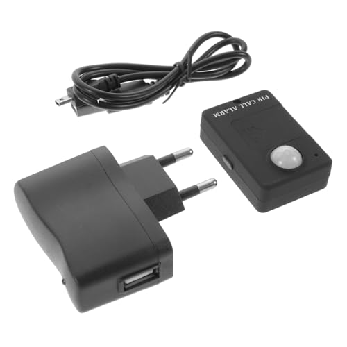 SEWACC Infrarot Bewegungsmelder Alarm GSM Sicherheitssystem mit Automatischem Anruf LED Statusanzeige für Lager und Geschäft Schwarzes Design Kompatibel mit Europäischer Stecker von SEWACC