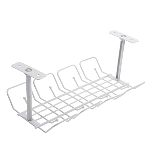 SEWACC Kabelablage ohne Bohren Schreibtisch Untertisch Kabelhalter aus Robustem Stabiler Kabelkorb zur Aufbewahrung und Ordnung im Büro und Zuhause von SEWACC