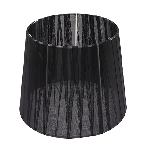 SEWACC Kleiner Lampenschirm Fassung Barrel Form Staubschutz Lampenabdeckung für Nachttisch Steh und Schreibtischlampen mit Stabilem Eisenhalter Schwarz von SEWACC