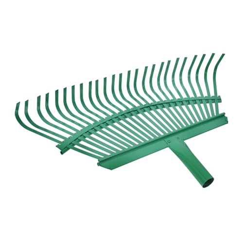 SEWACC Kleiner Stahl handrechen Gartenrechenkopf aus Robustem Stahl für Rasen Laubentfernung Leichtes Gartengerät Kompatibel mit Rechenstiel für Künstlichen Rasen und Rasenpflege von SEWACC